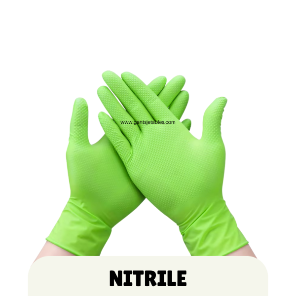 Gants en Nitrile Jetables Sans Poudre - Protection et Confort Professionnels en vert