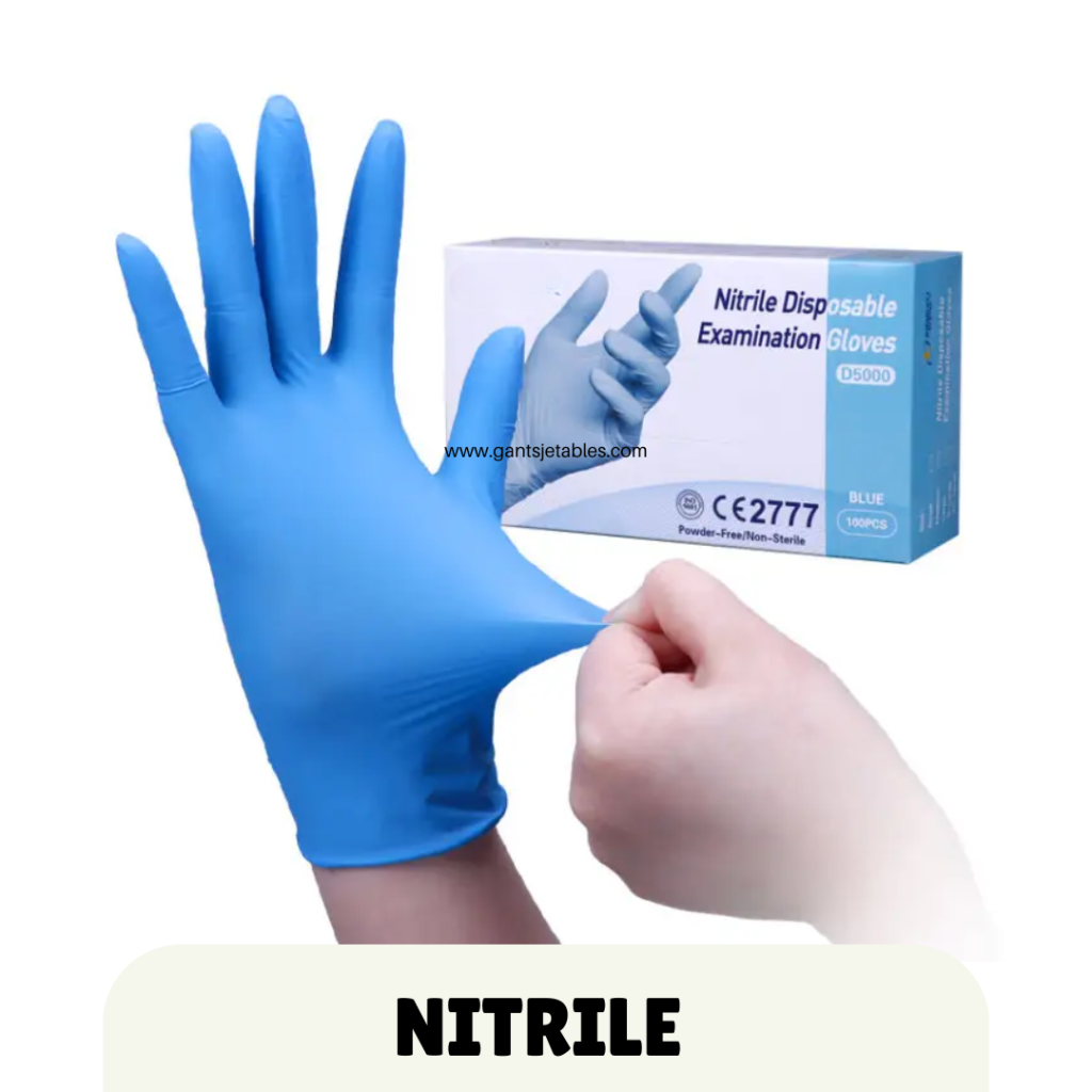 Gants Nitrile Bleu non poudrés