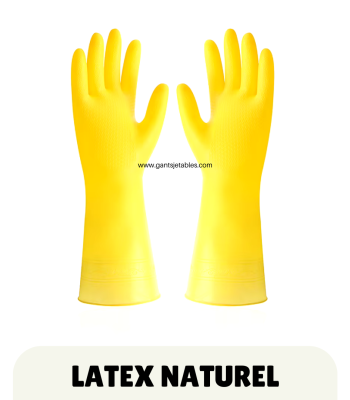 Gants de Ménage Réutilisables en Latex Imperméables et Durables pour Nettoyage et Vaisselle