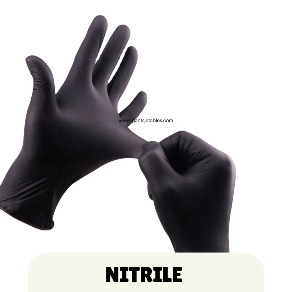 Gants Nitrile Noir Sans Poudre