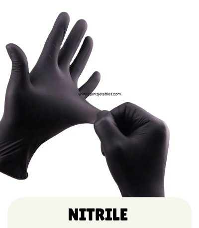 Gants Nitrile Noir Sans Poudre