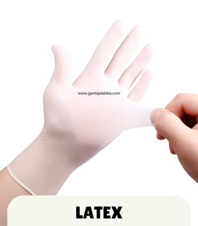 Gants de Protection Jetables en Latex Sans Poudre pour Alimentation et médical