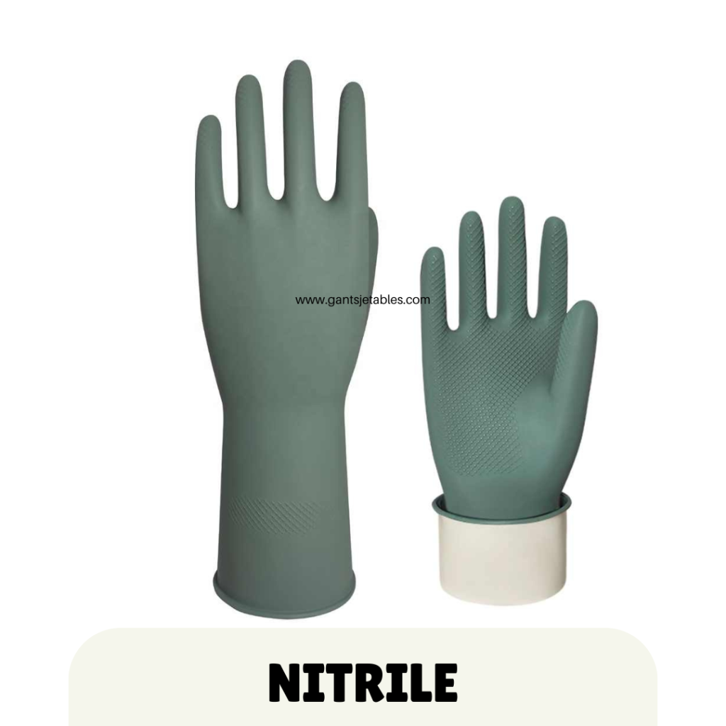 Gants en Nitrile Résistants et Faciles à Porter pour ménage et Lave-Vaisselle